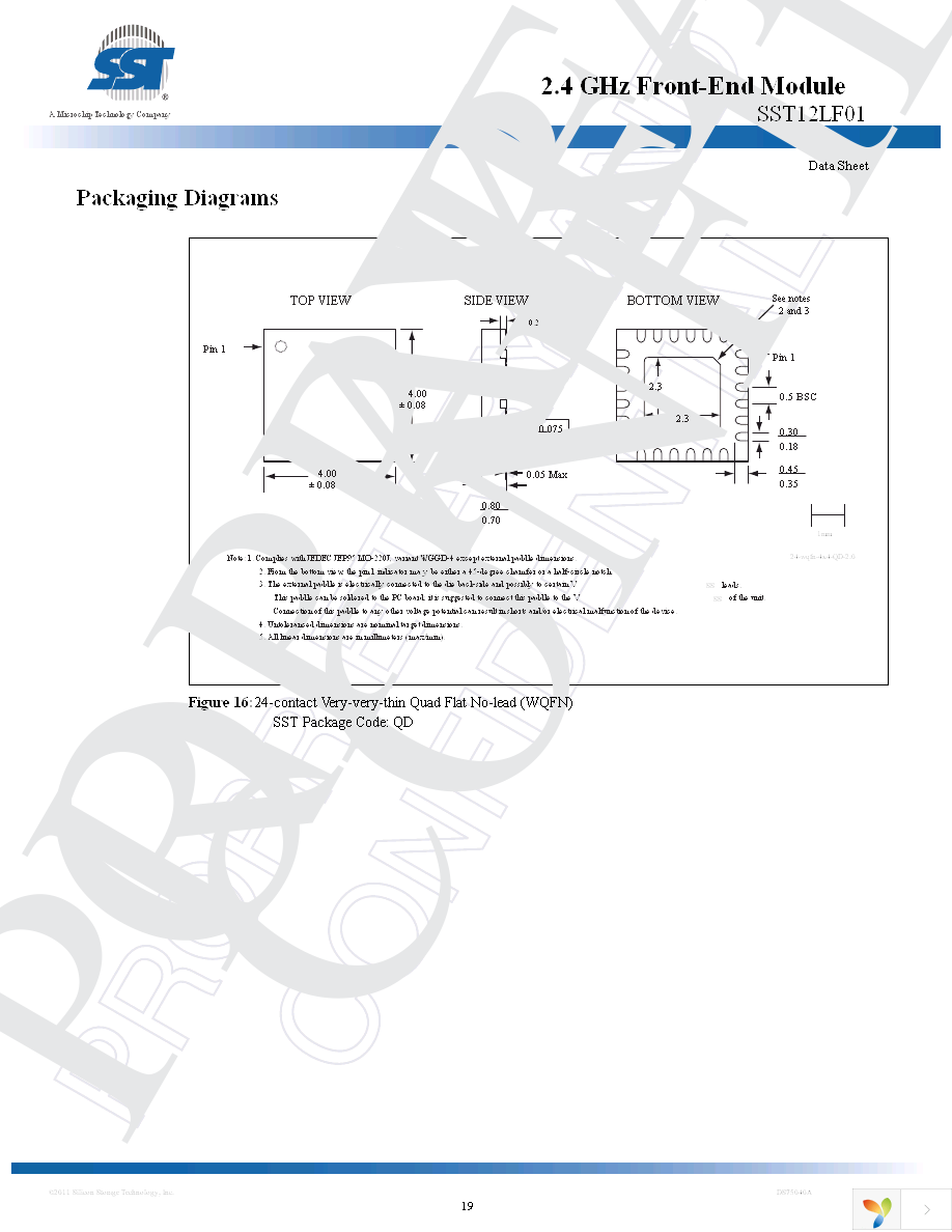 SST12LF01-QDE Page 19