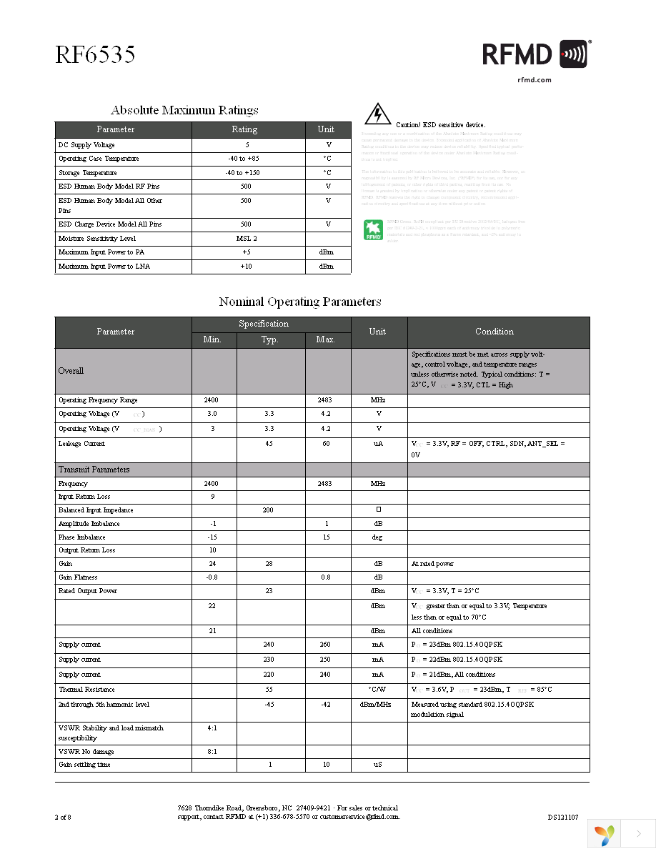 RF6535TR13 Page 2