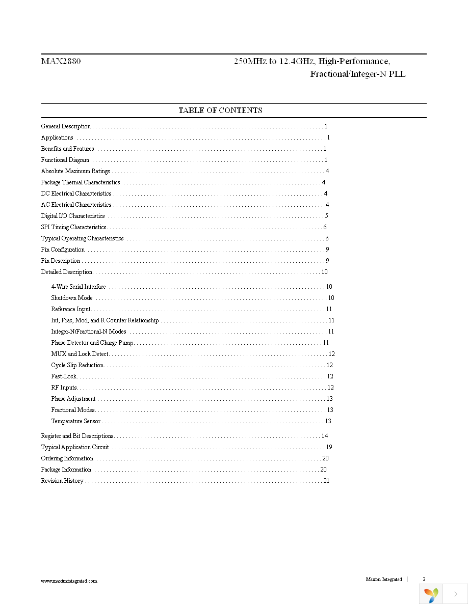 MAX2880ETP+ Page 2