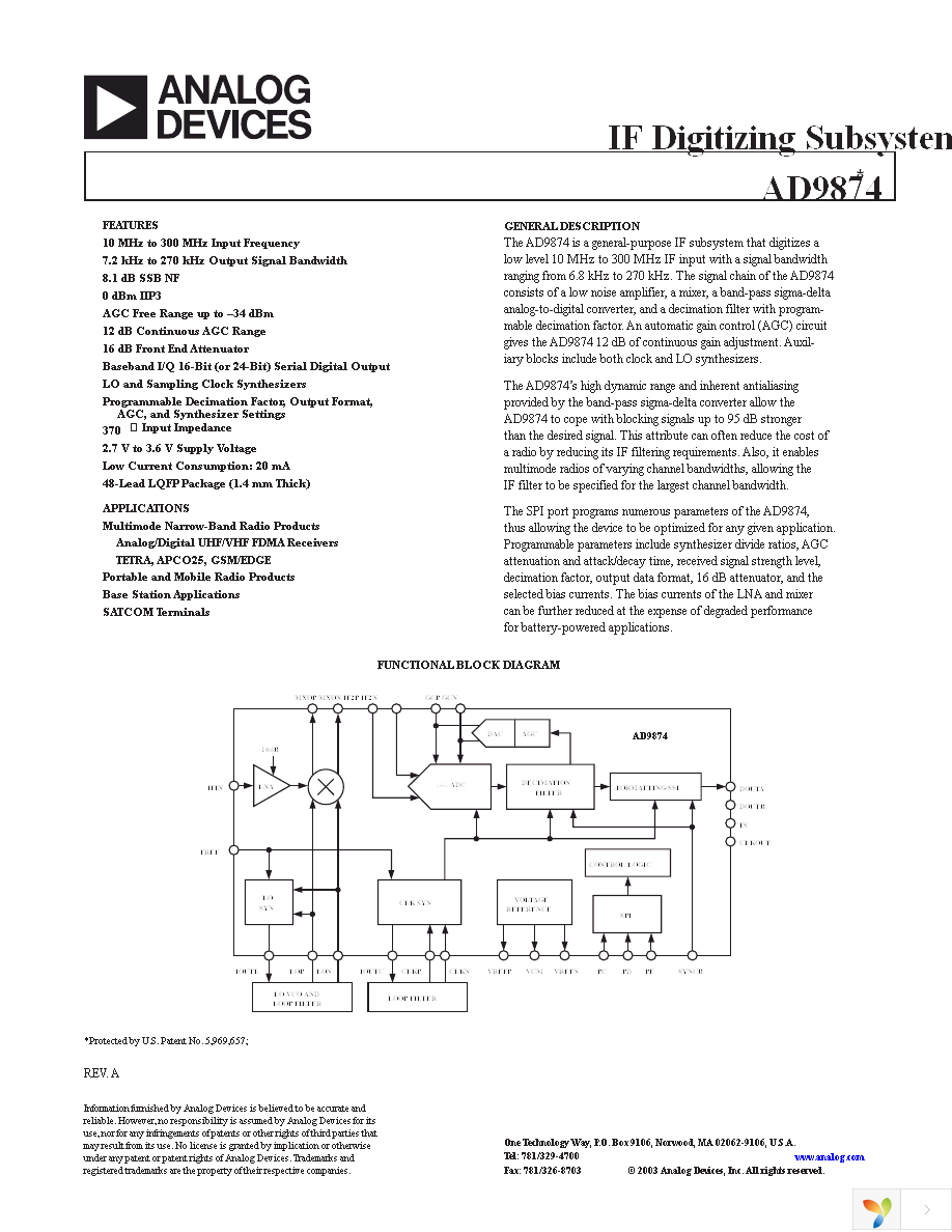 AD9874ABST Page 1