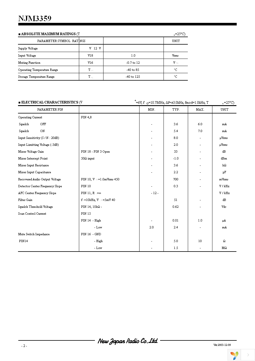 NJM3359D Page 2