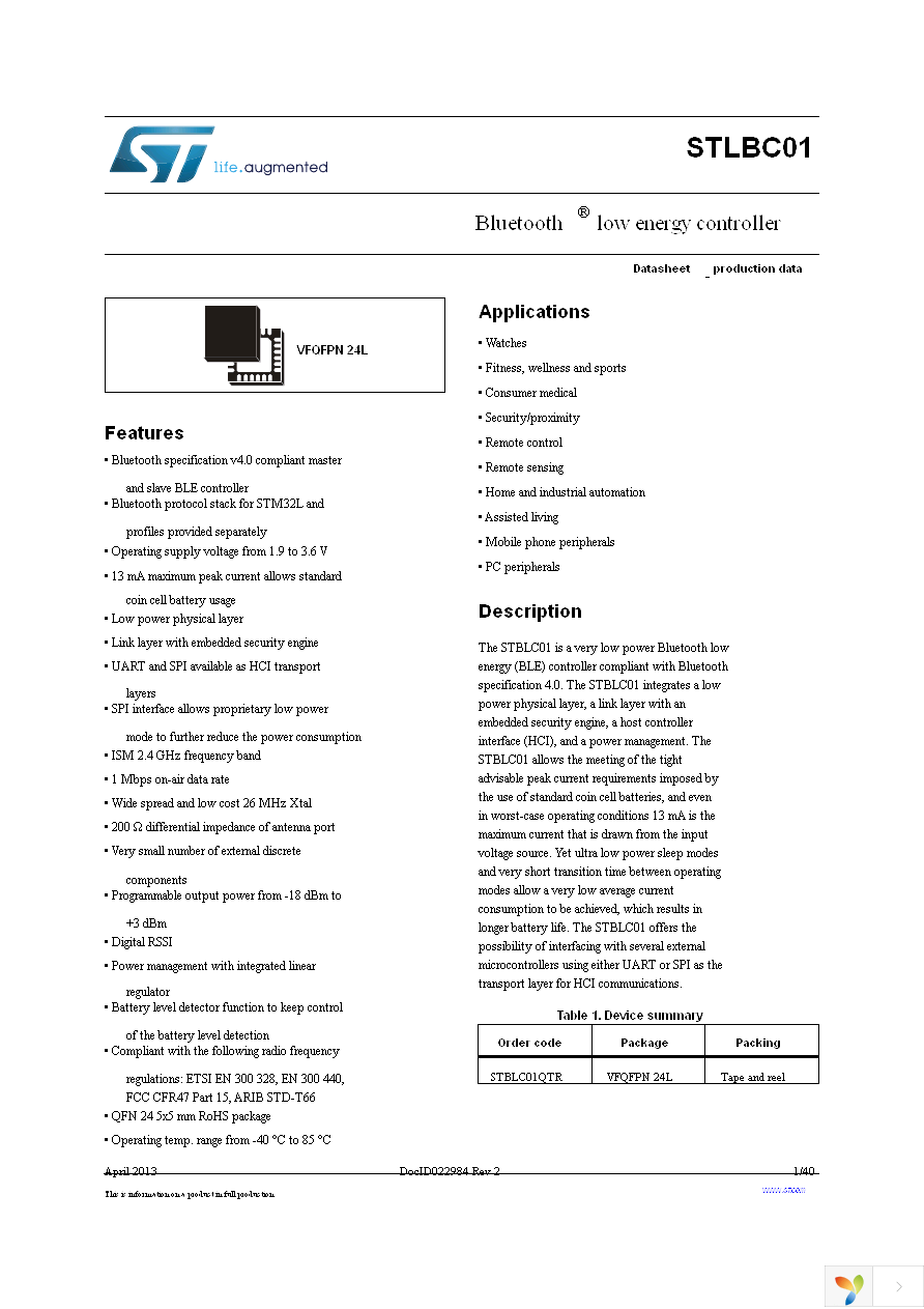 STLBC01QTR Page 1