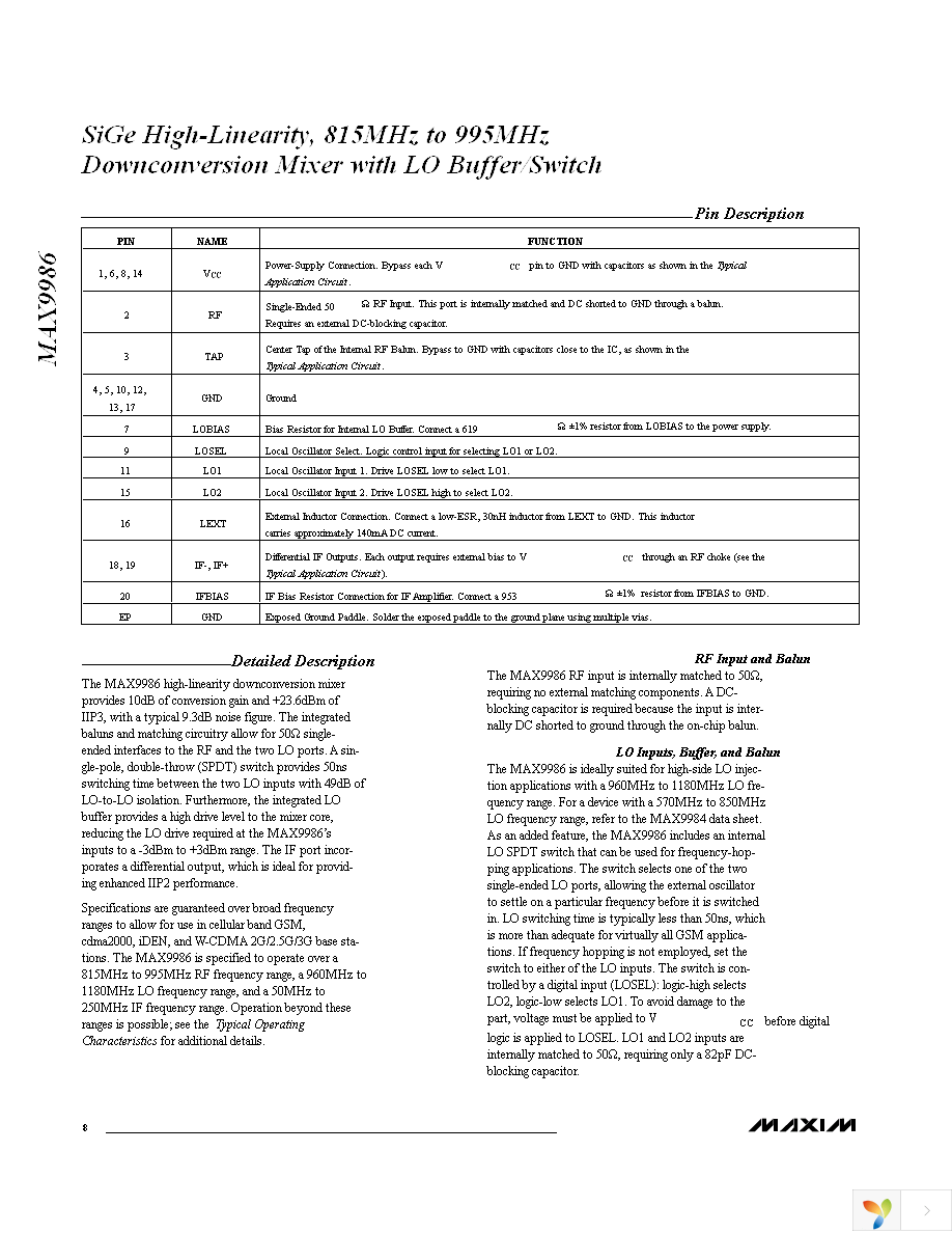 MAX9986ETP+ Page 8