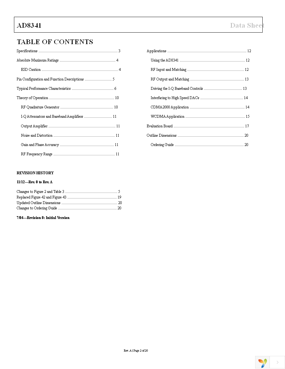 AD8341ACPZ-REEL7 Page 2