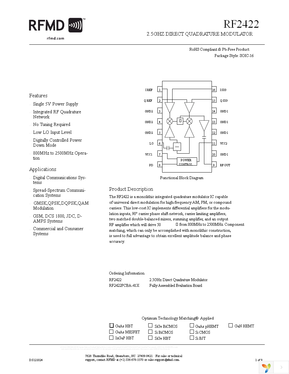 RF2422TR7 Page 1