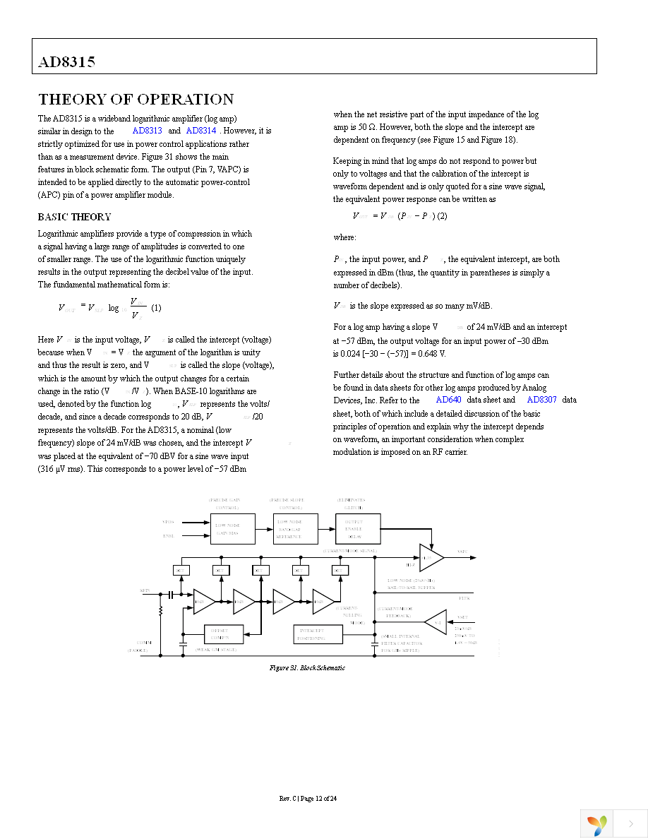 AD8315ACPZ-REEL7 Page 12