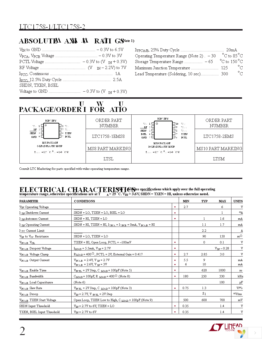 LTC1758-2EMS Page 2