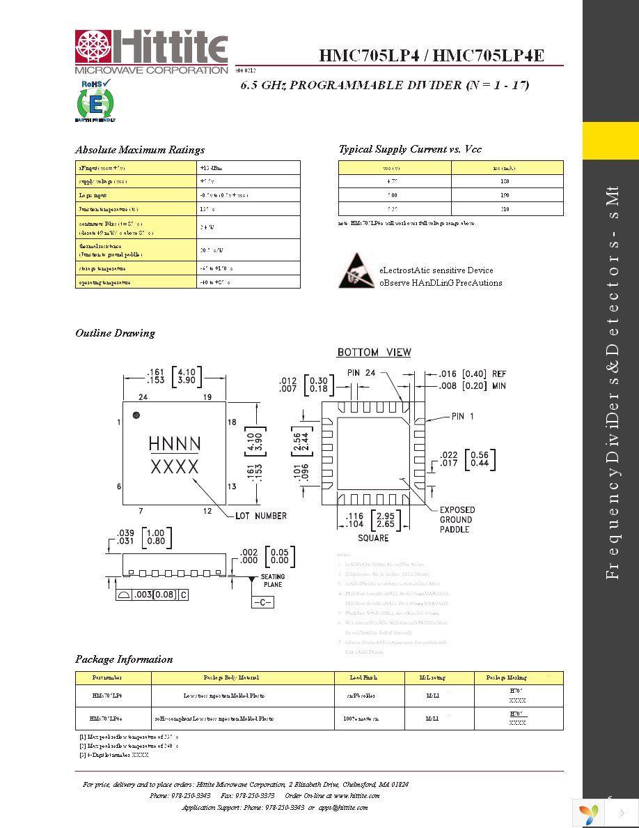 HMC705LP4E Page 8