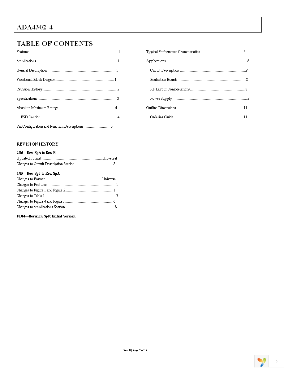 ADA4302-4ACPZ-RL Page 2