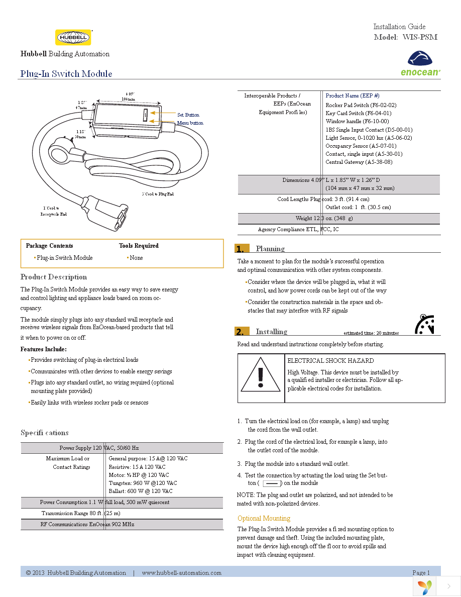 WIS-PSM-WH Page 1