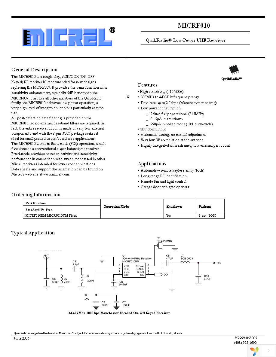 MICRF010YM Page 1