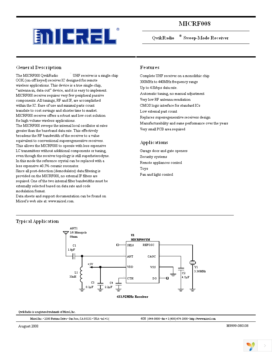 MICRF008YM Page 1