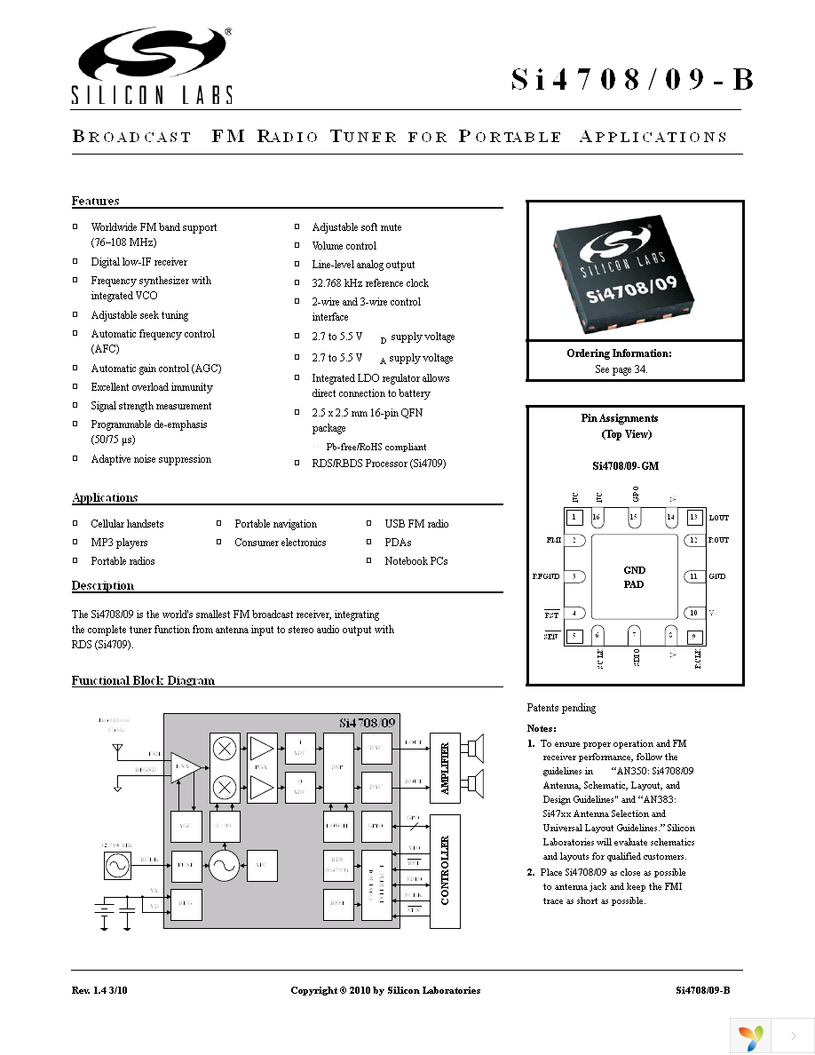 SI4708-B-GM Page 1