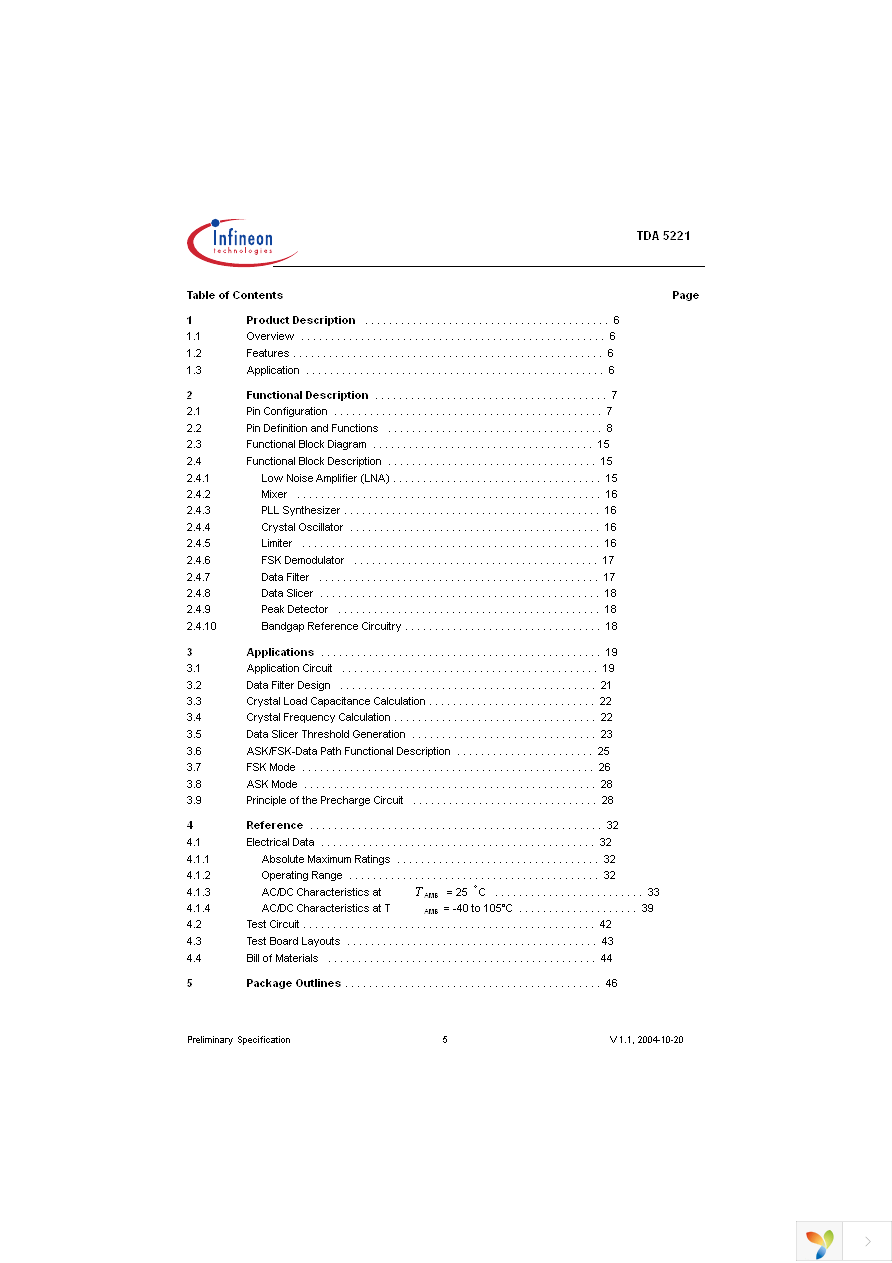 TDA5221 Page 5