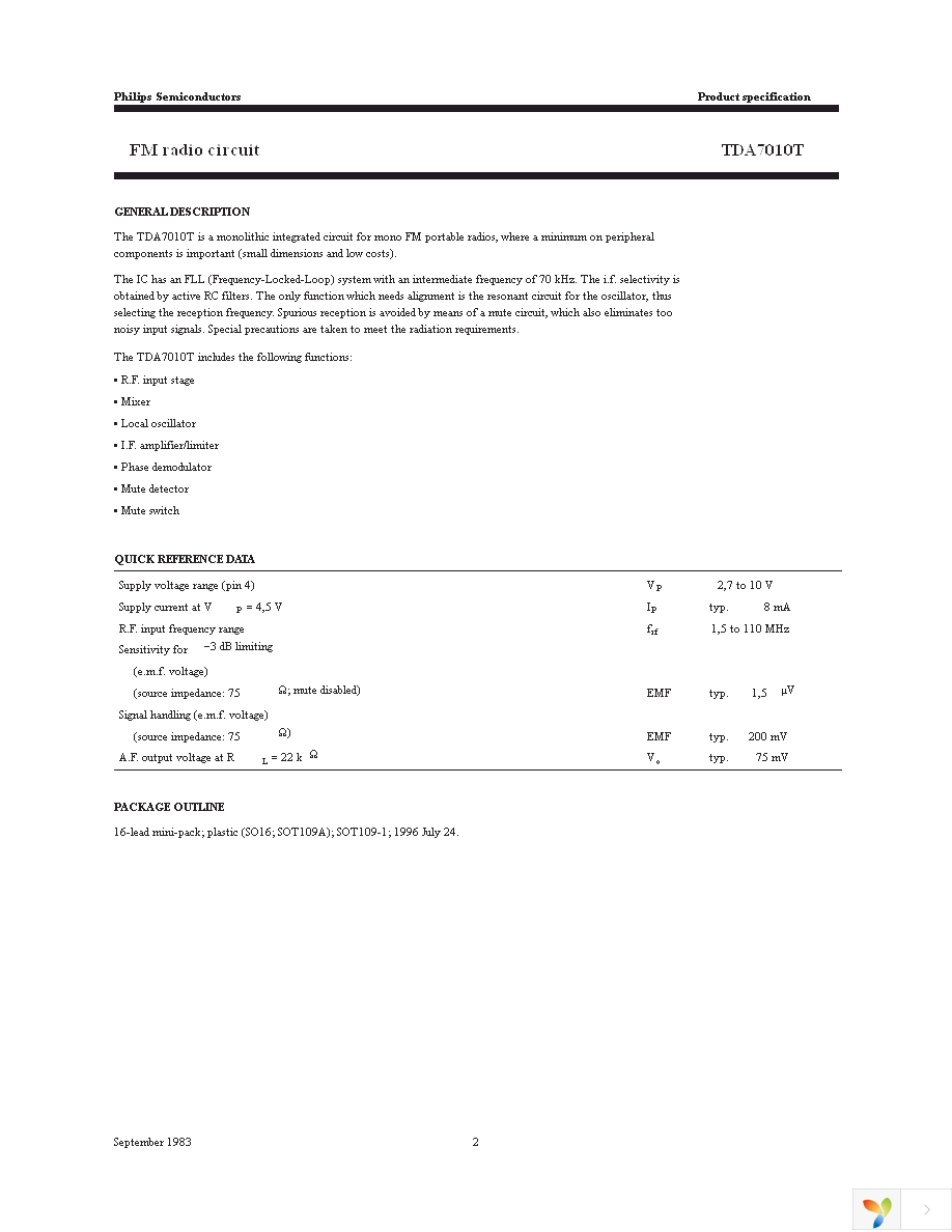 TDA7010T3AA Page 2