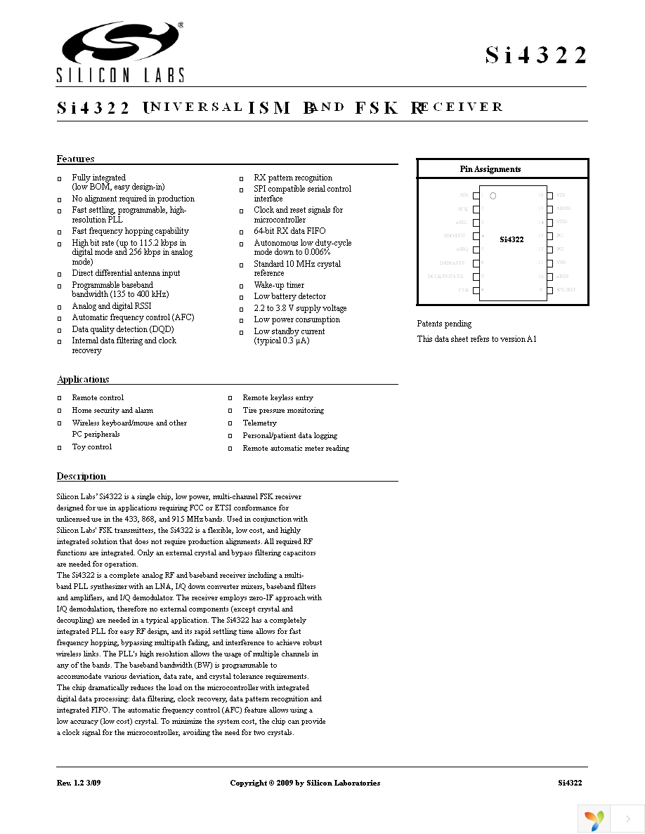 SI4322-A1-FT Page 1