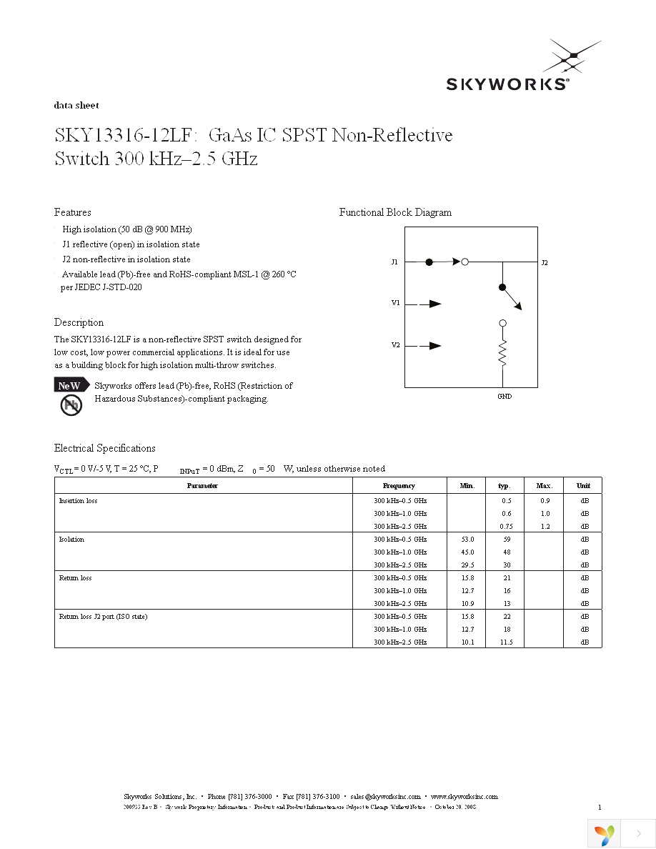 SKY13316-12LF Page 1