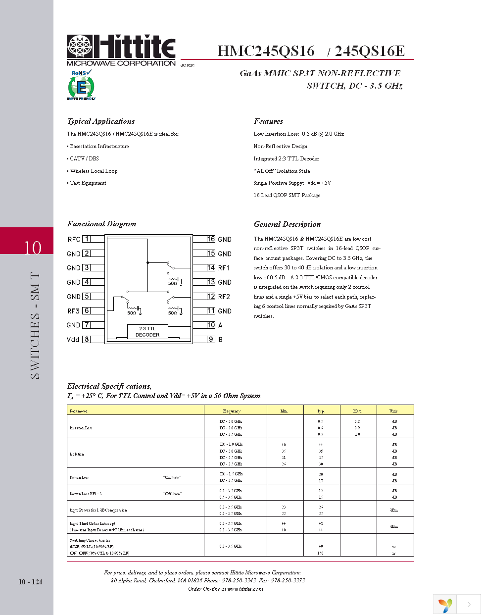 HMC245QS16E Page 3