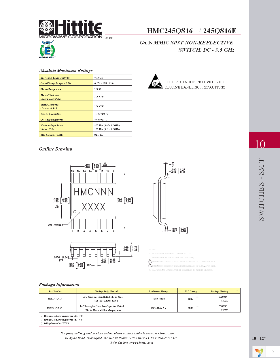 HMC245QS16E Page 6