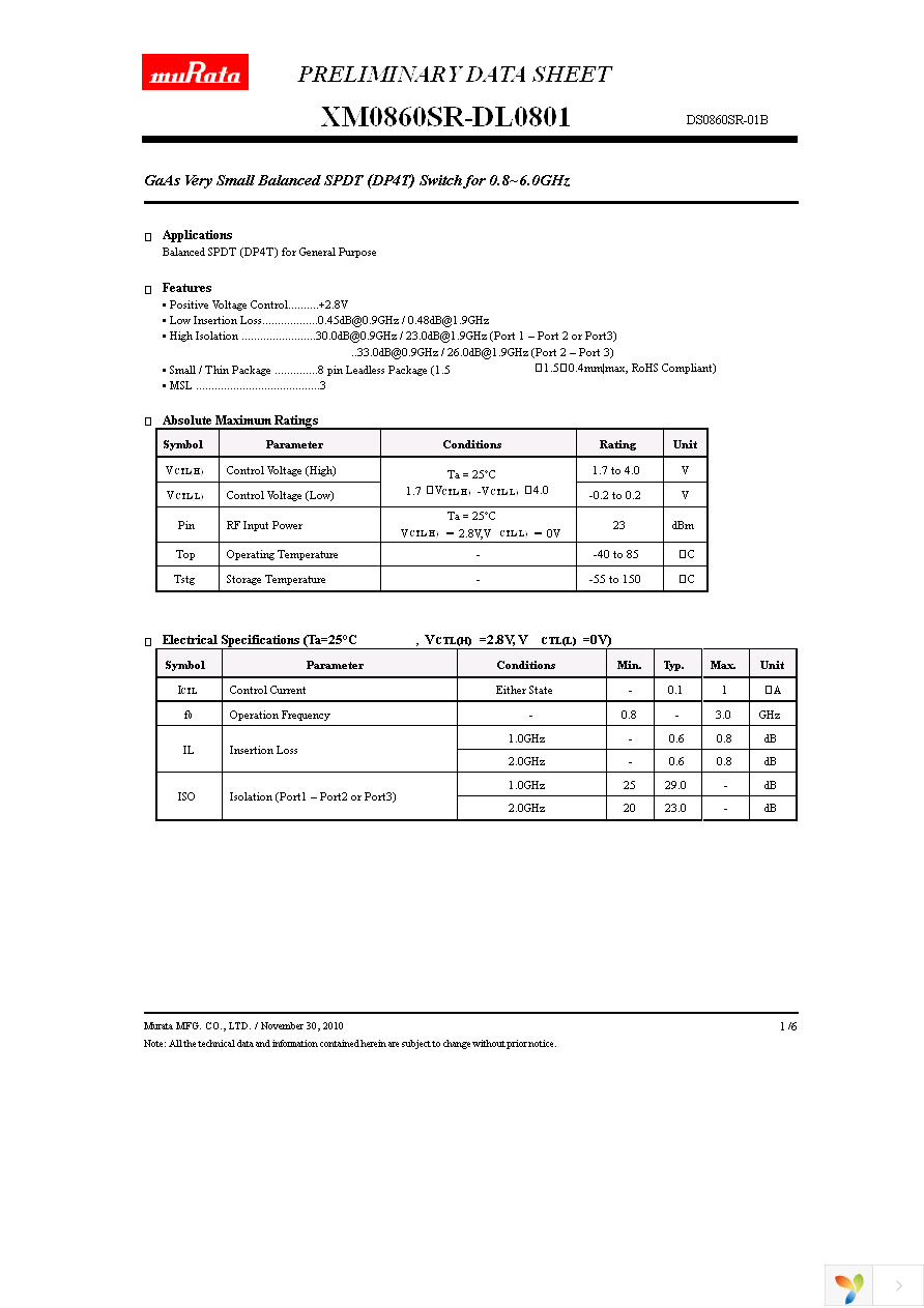 XM0860SR-DL0801 Page 1