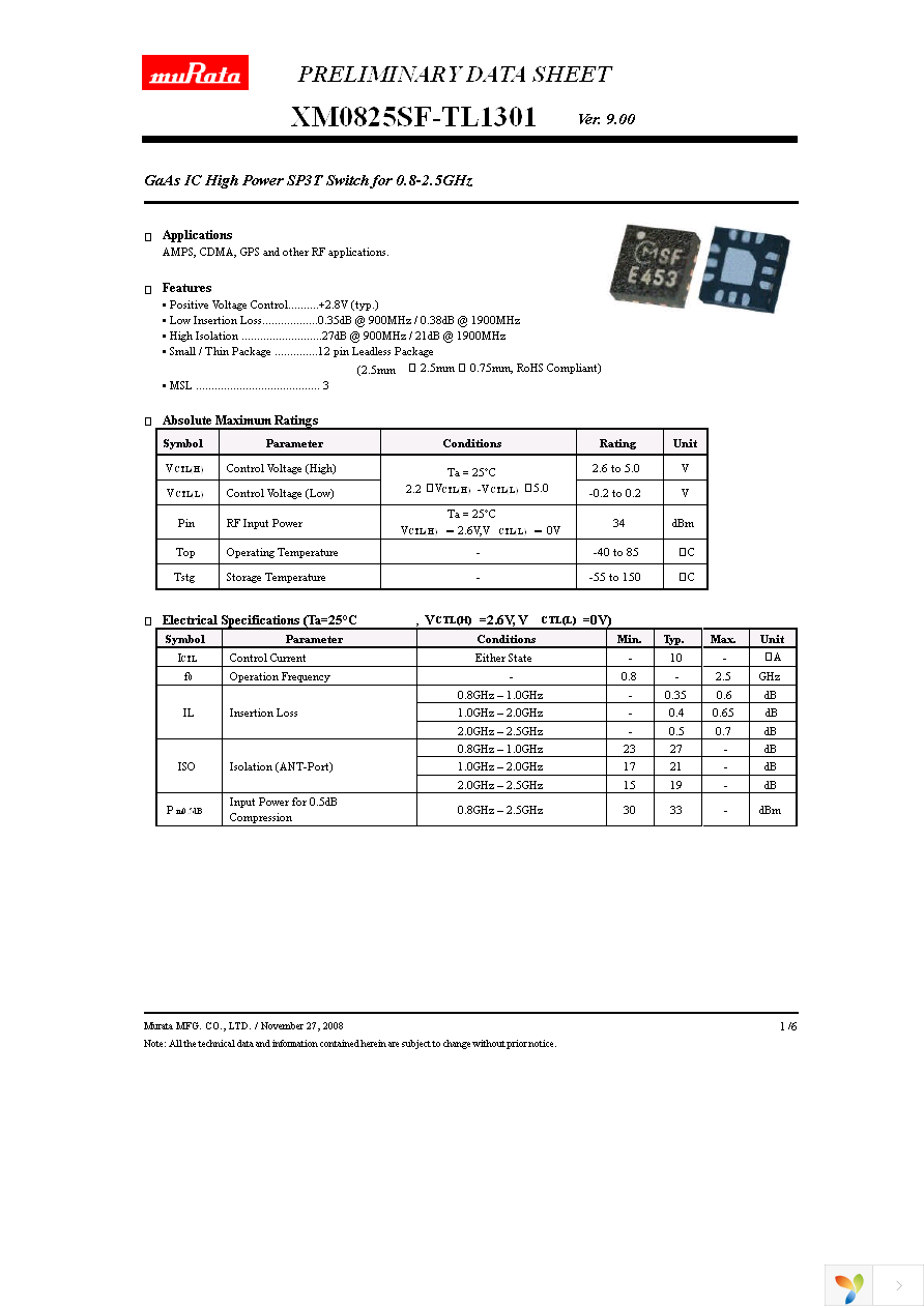 XM0825SF-TL1301 Page 1