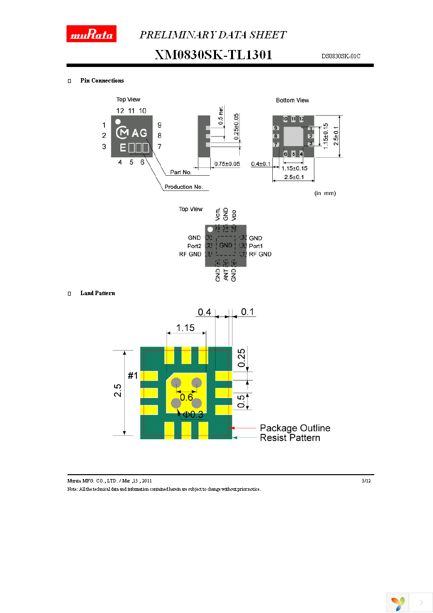 XM0830SK-TL1301 Page 3