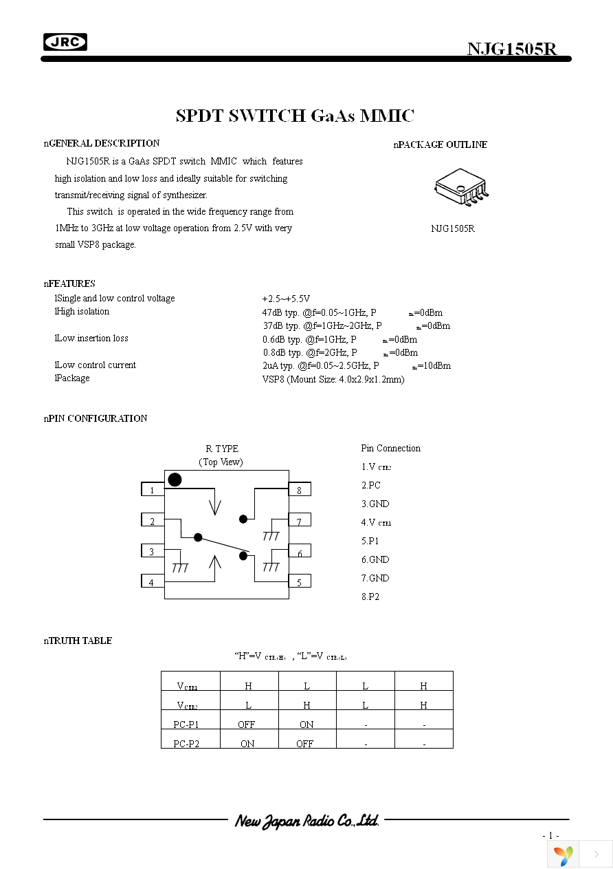 NJG1505R-TE1 Page 1