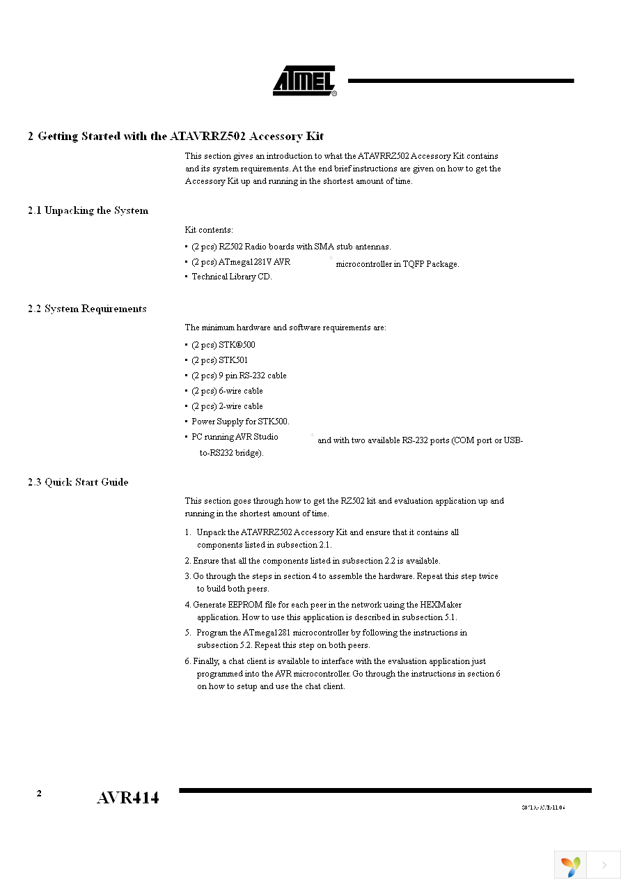 ATMEGA64RZAPV-10MU Page 2