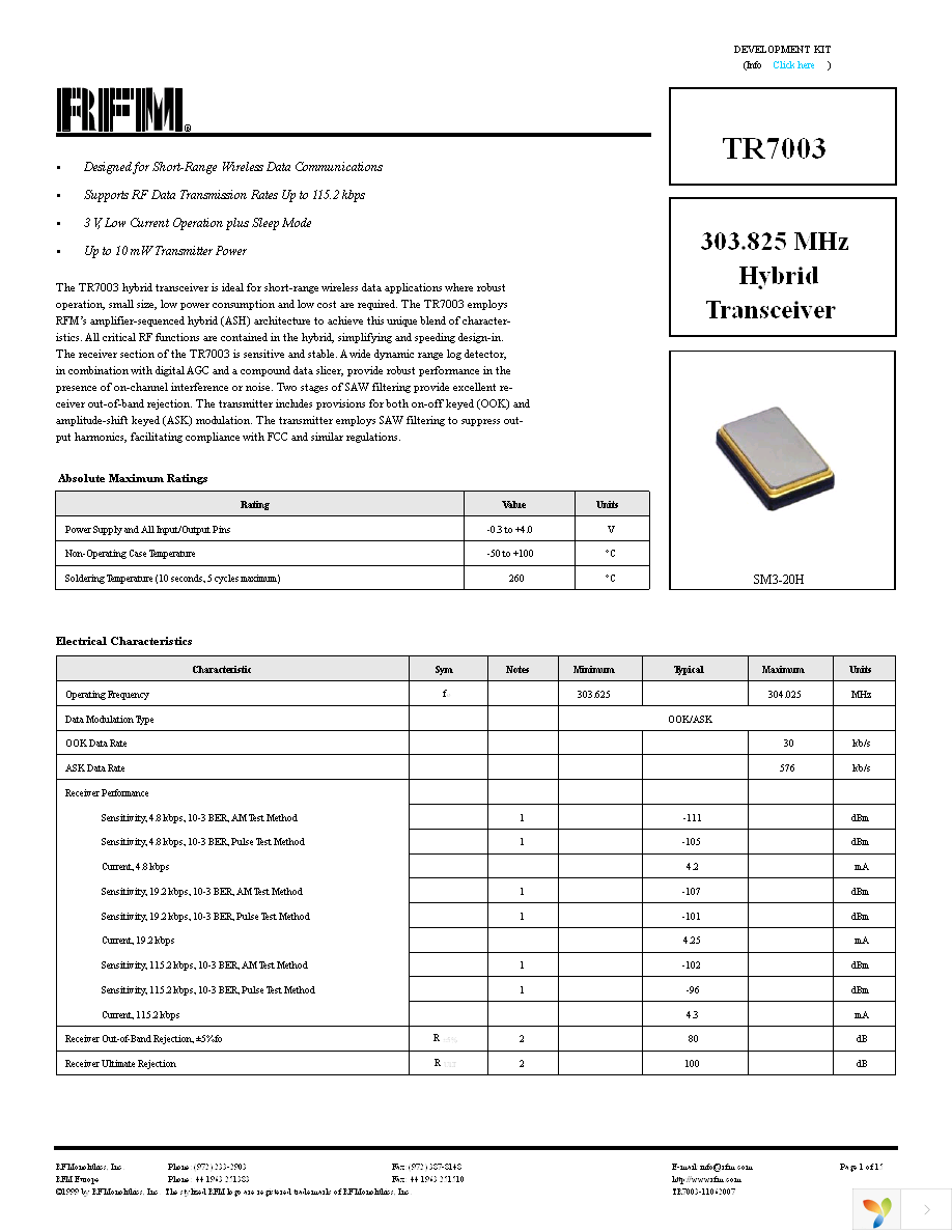 TR7003 Page 1