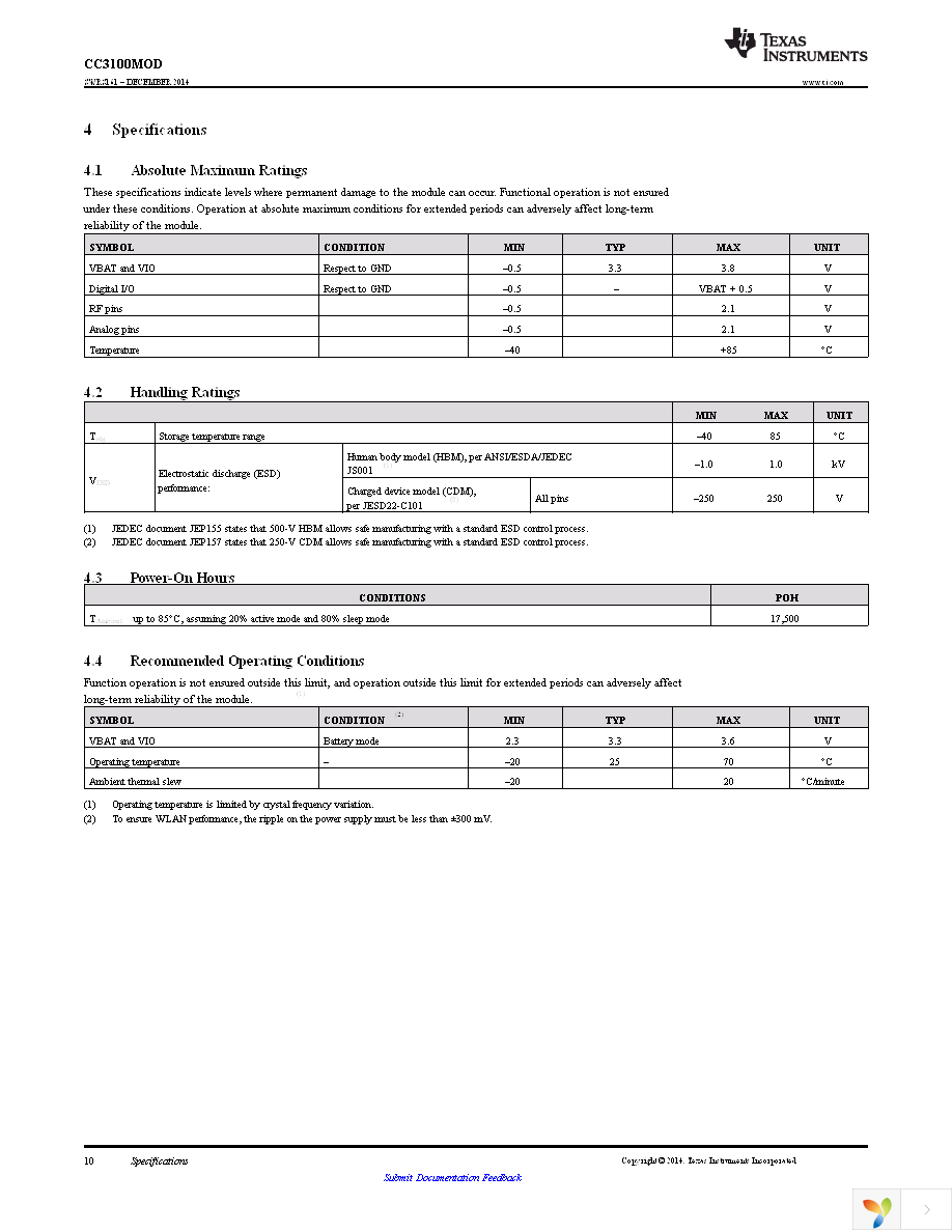 CC3100MODR11MAMOBR Page 10