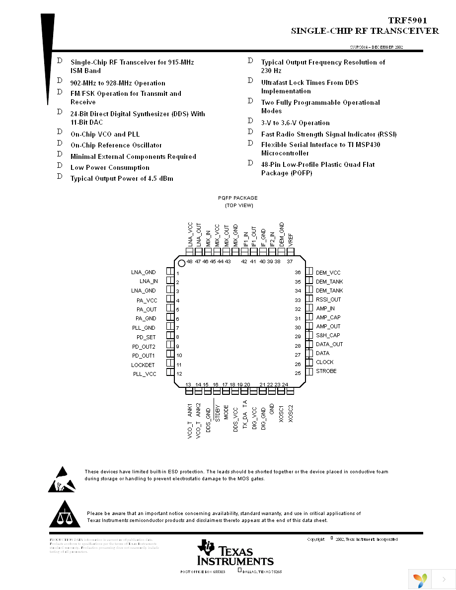 TRF5901PTR Page 1