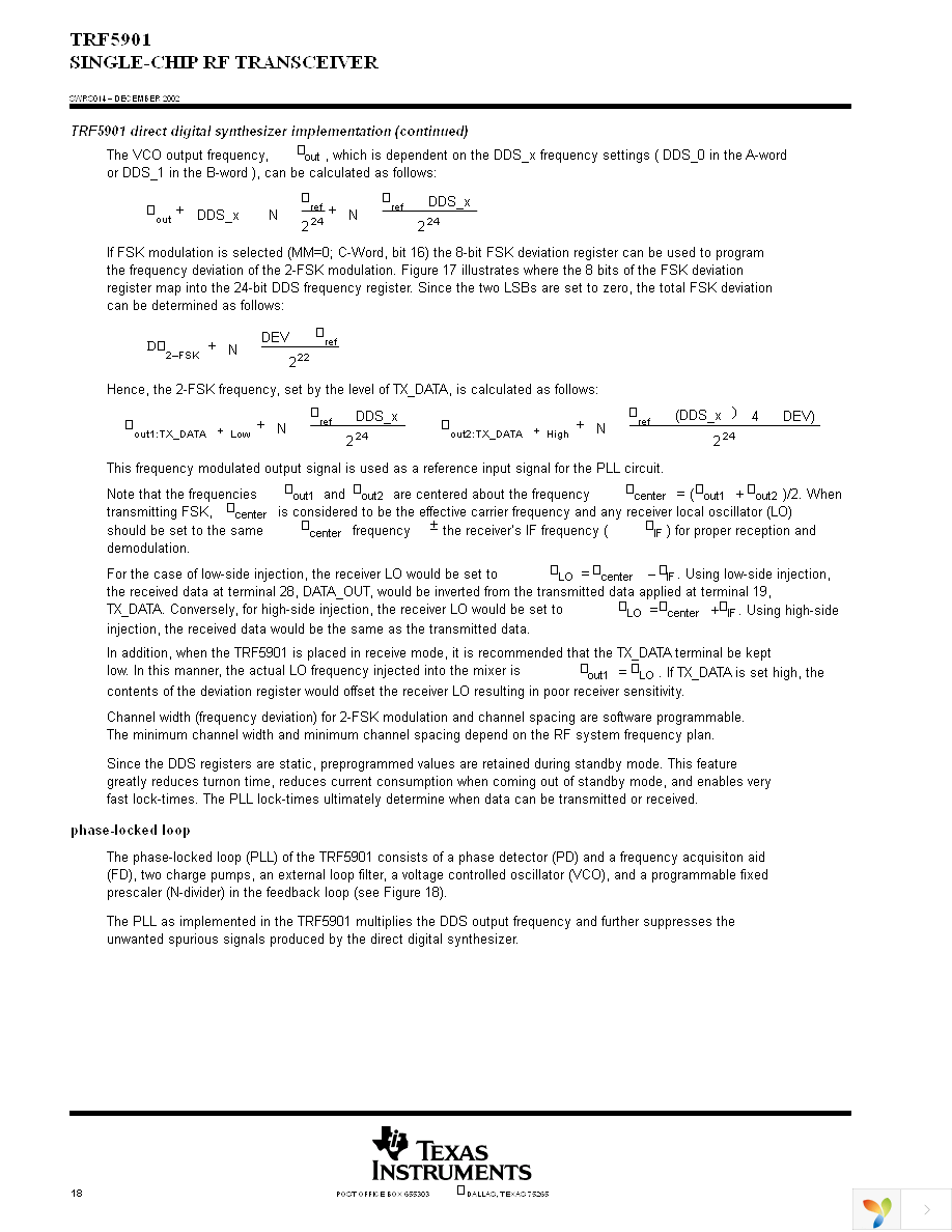 TRF5901PTR Page 18