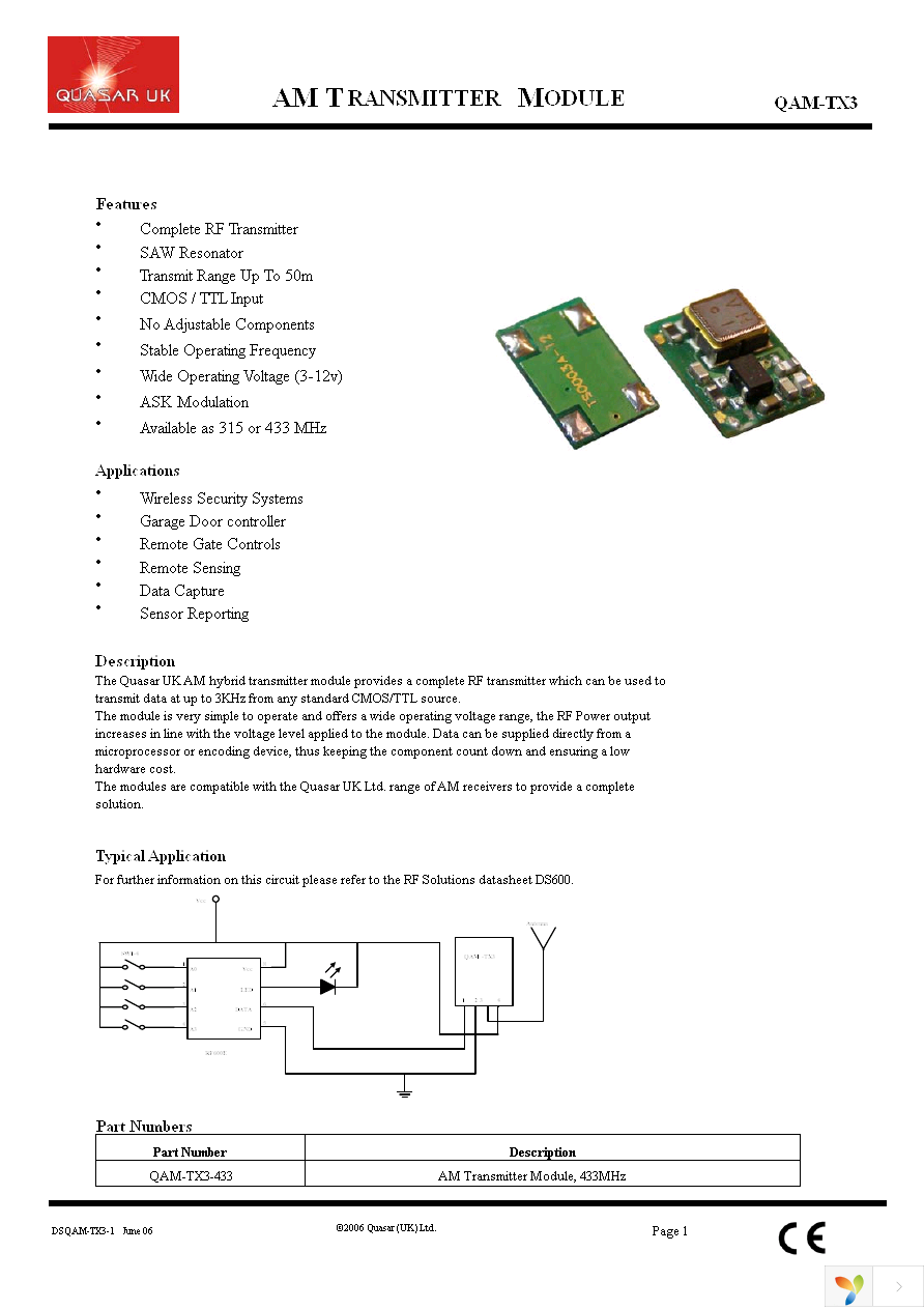 QAM-TX3-433 Page 1