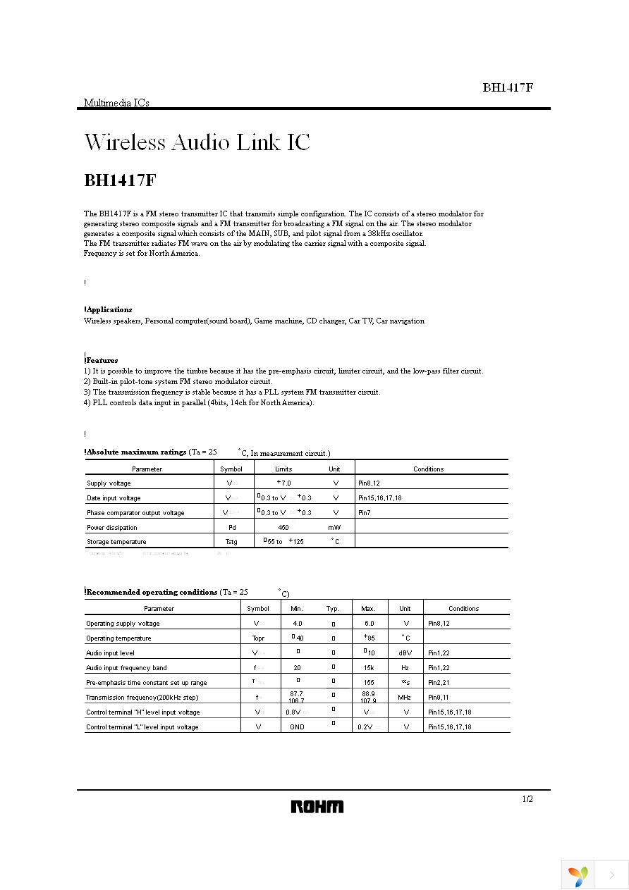 BH1417F-E2 Page 1