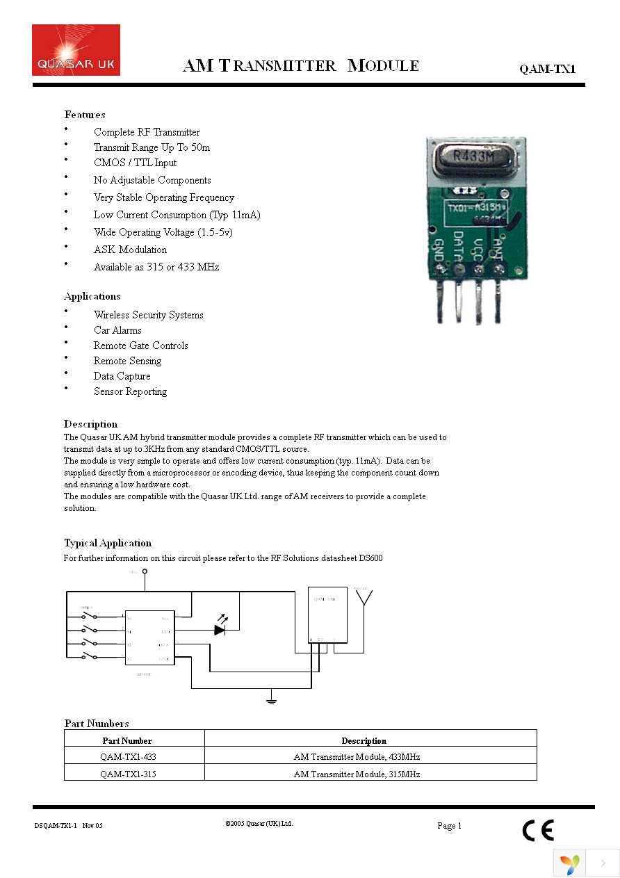 QAM-TX1-433 Page 1