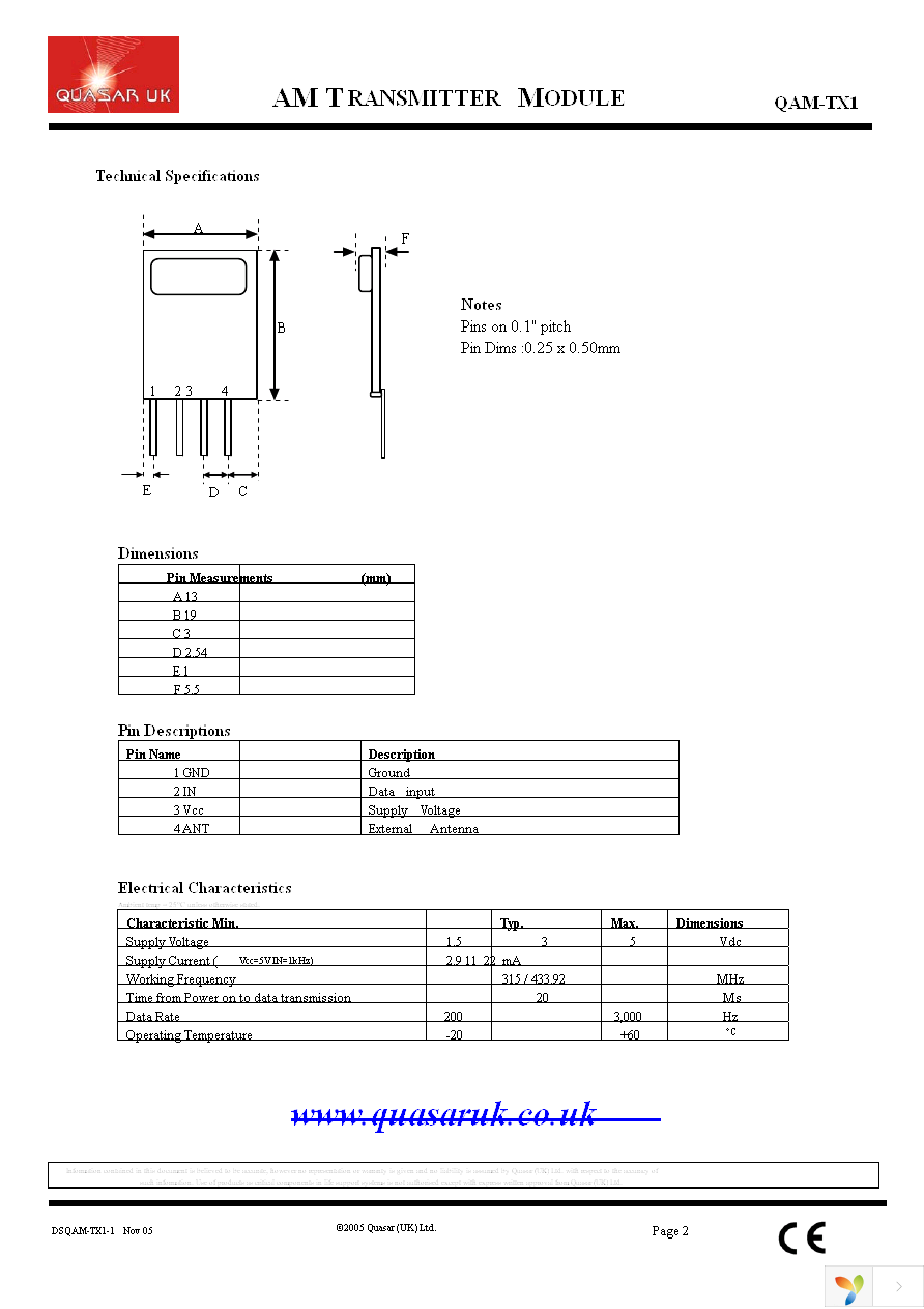 QAM-TX1-433 Page 2