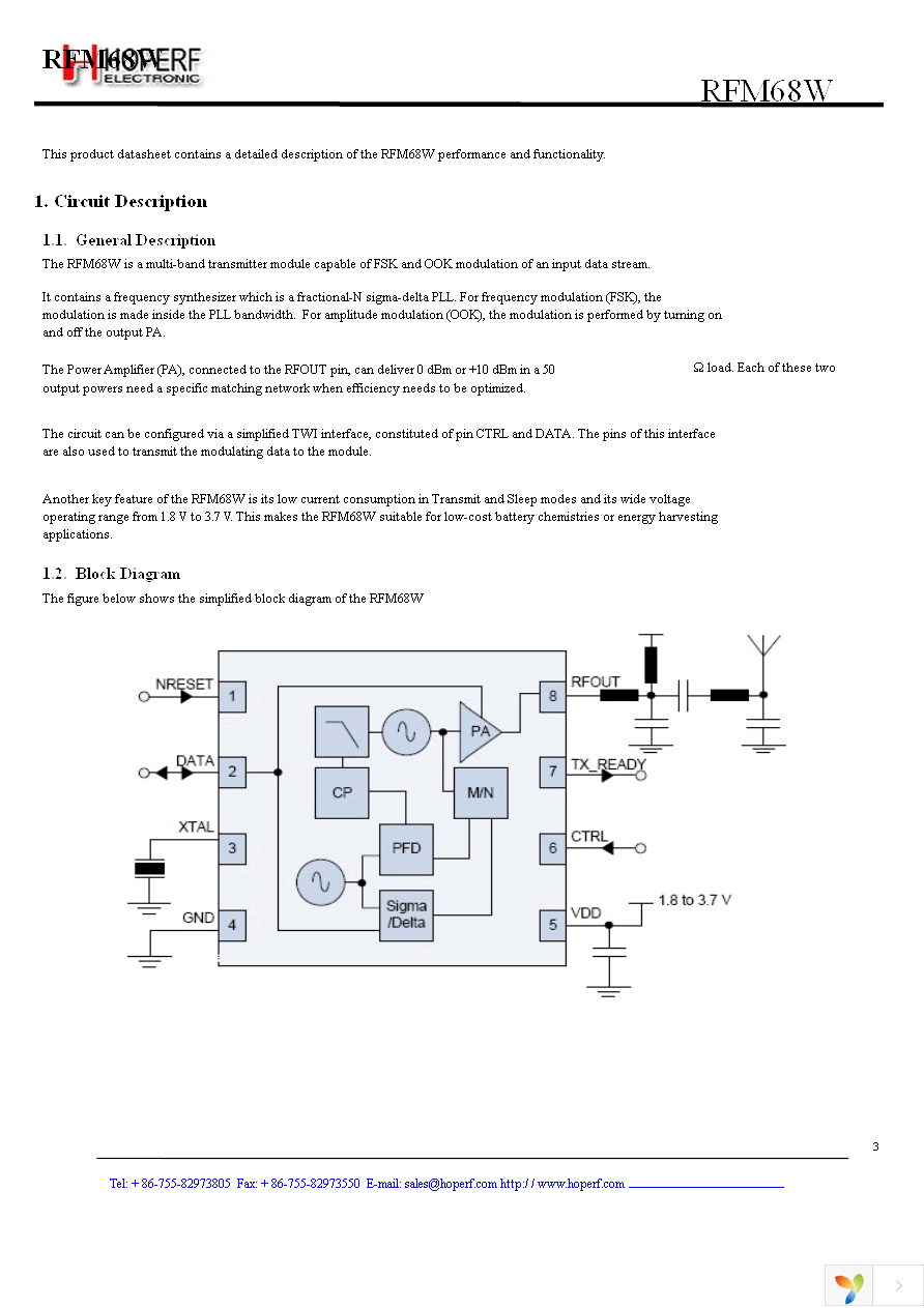 RFM68W-433-S2 Page 3