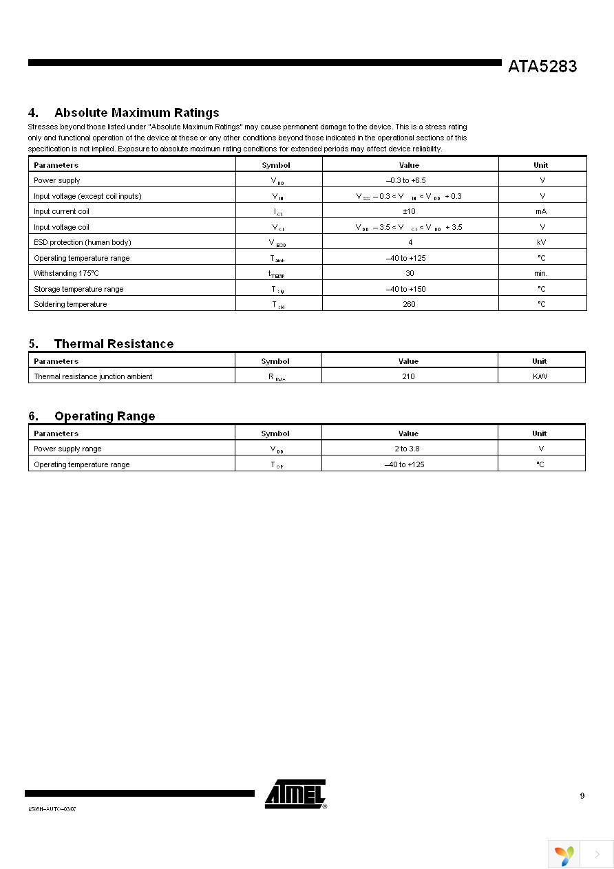 ATA5283P-6AQJ Page 9