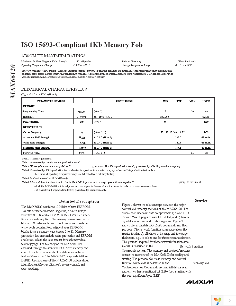 MAX66120K-000AA+ Page 2