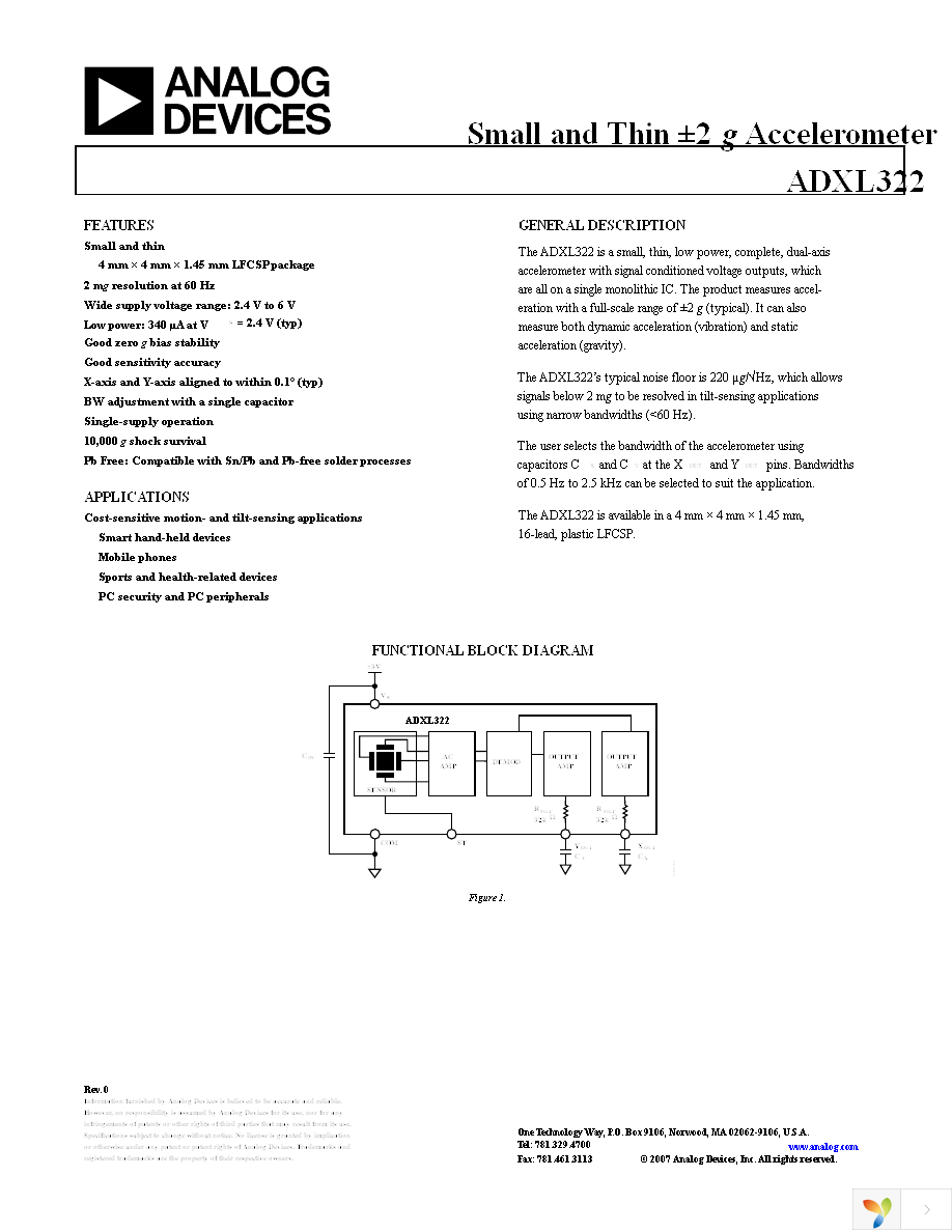 ADXL322JCP Page 1