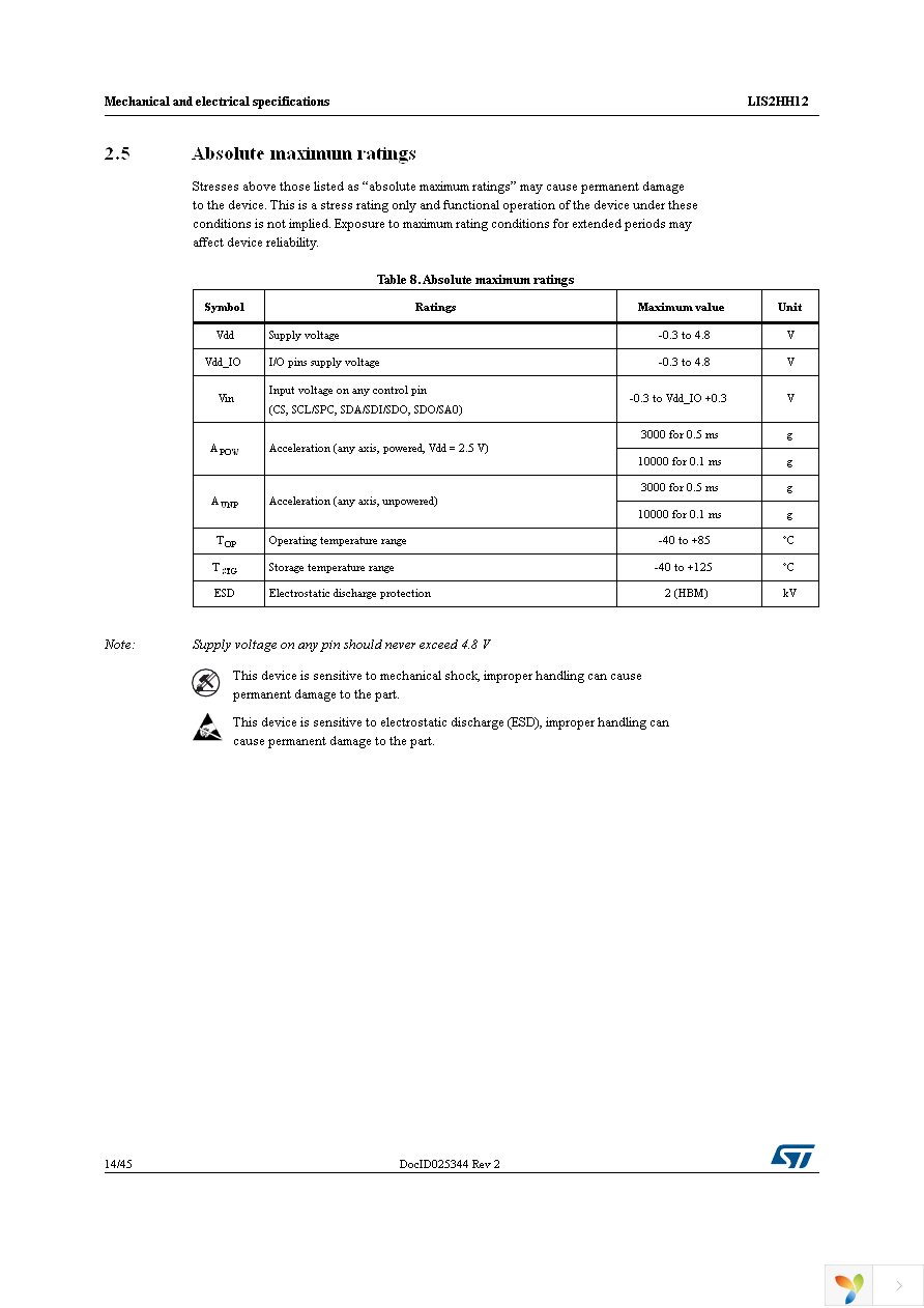 LIS2HH12TR Page 14