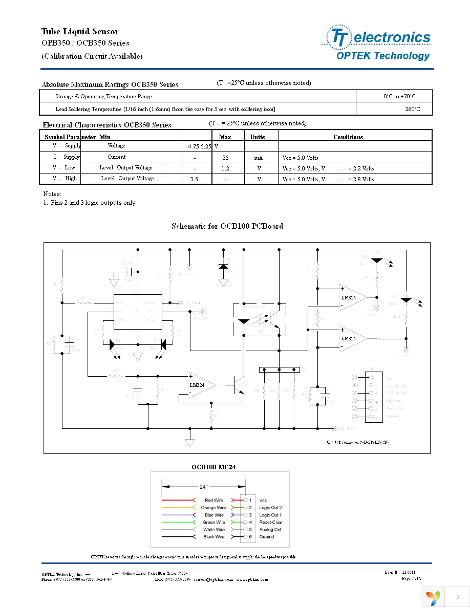 OPB350W125Z Page 7