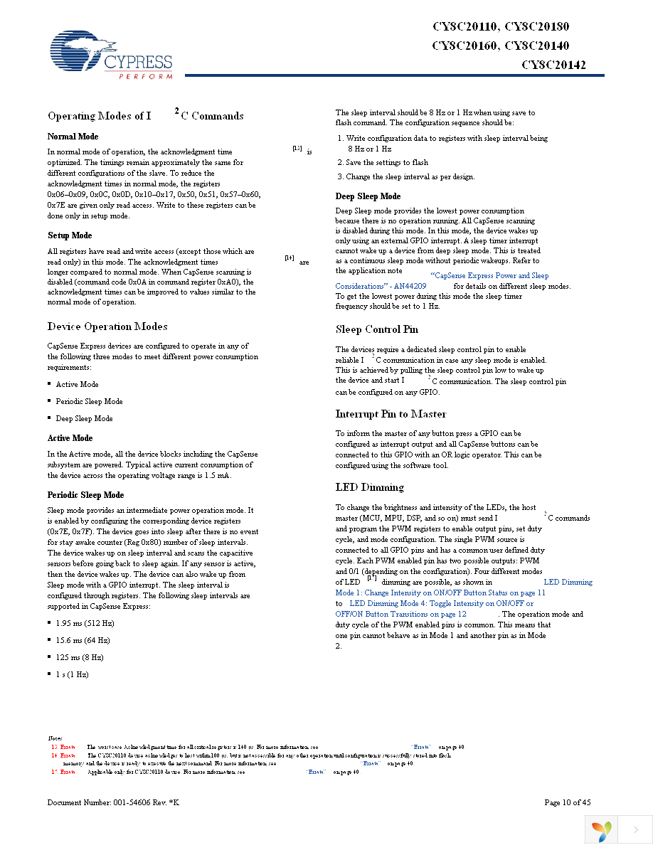CY8C20142-SX1I Page 10