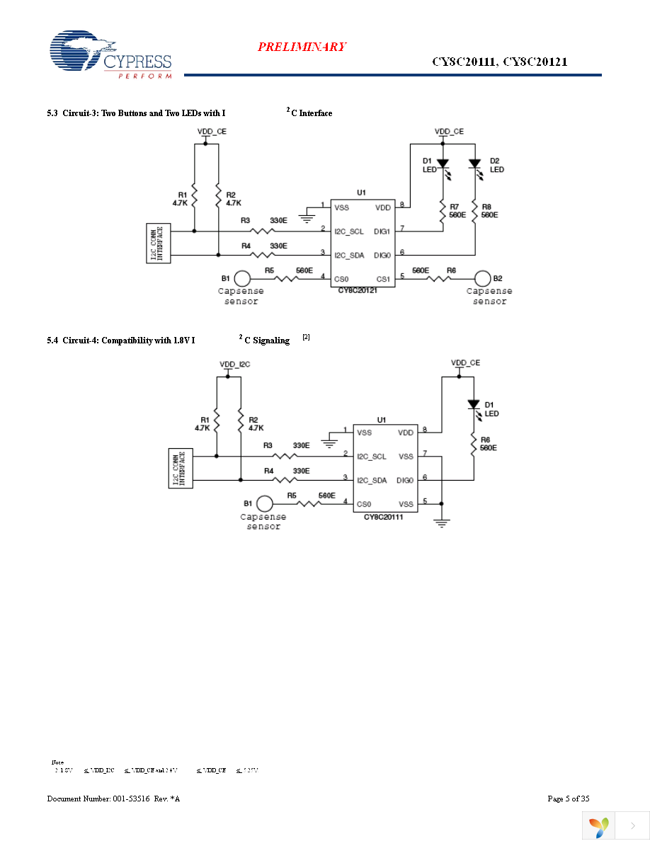 CY8C20111-SX1I Page 5