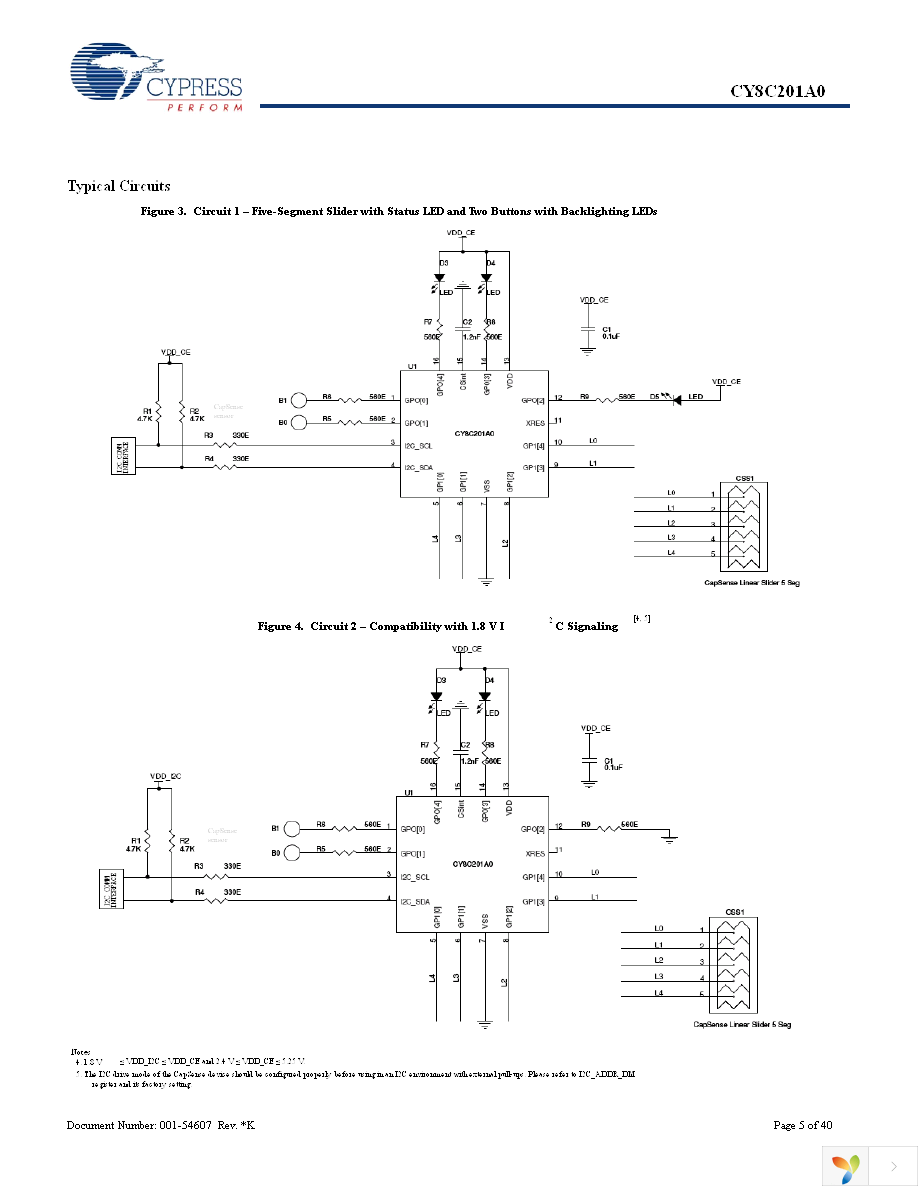 CY8C201A0-SX2I Page 5