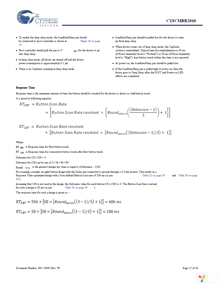 CY8CMBR2010-24LQXI Page 17