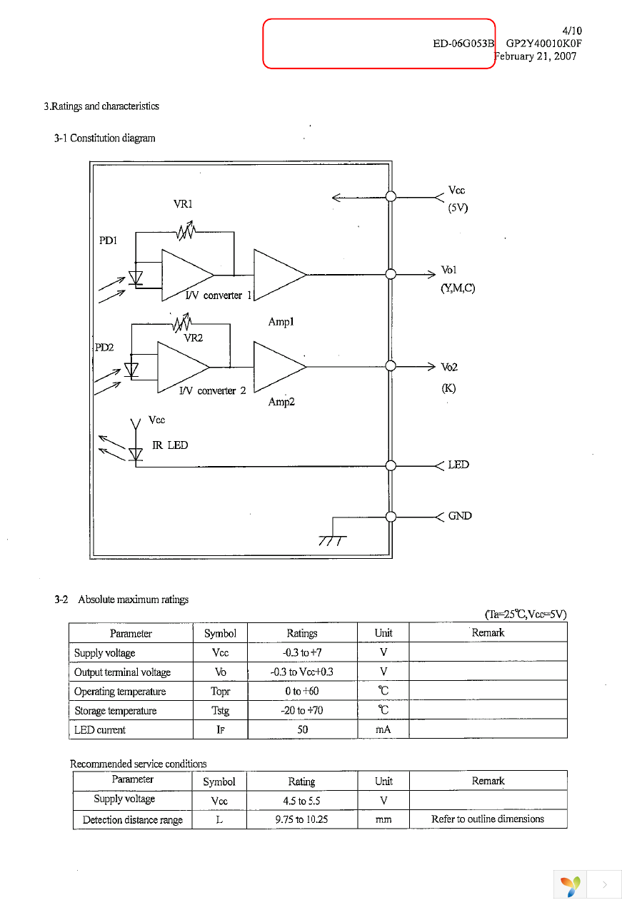 GP2Y40010K0F Page 6