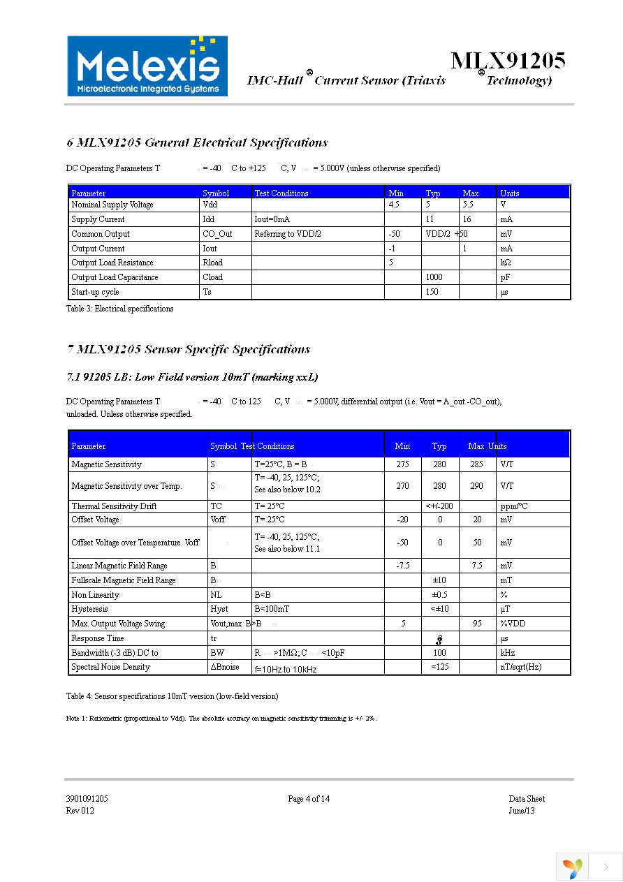 MLX91205KDC-AAL-003-TU Page 4