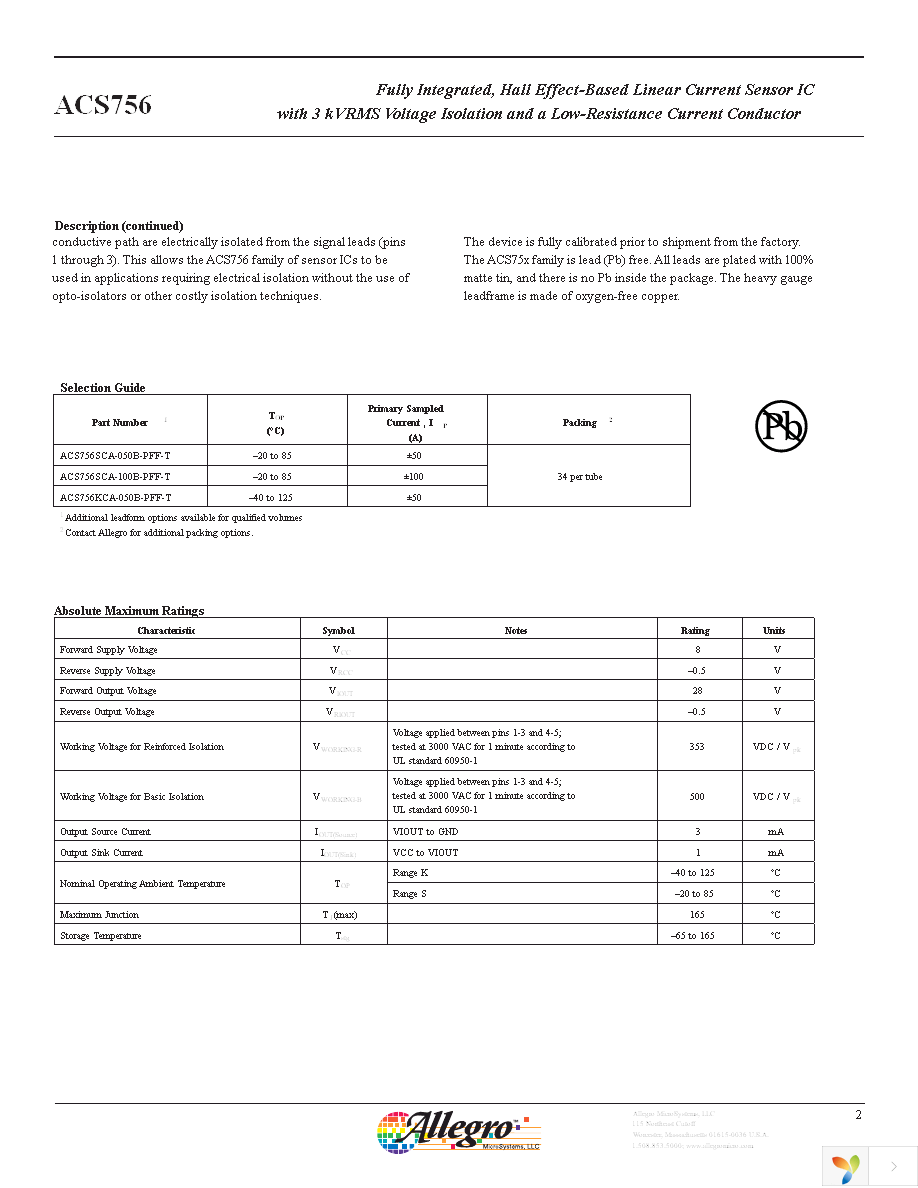 ACS756KCA-050B-PFF-T Page 2