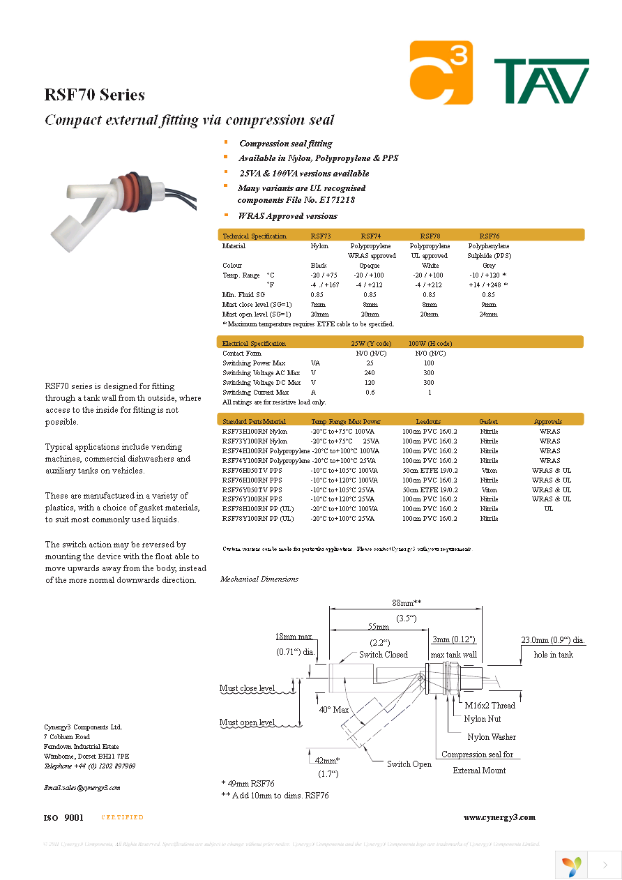 RSF78Y100RN Page 1